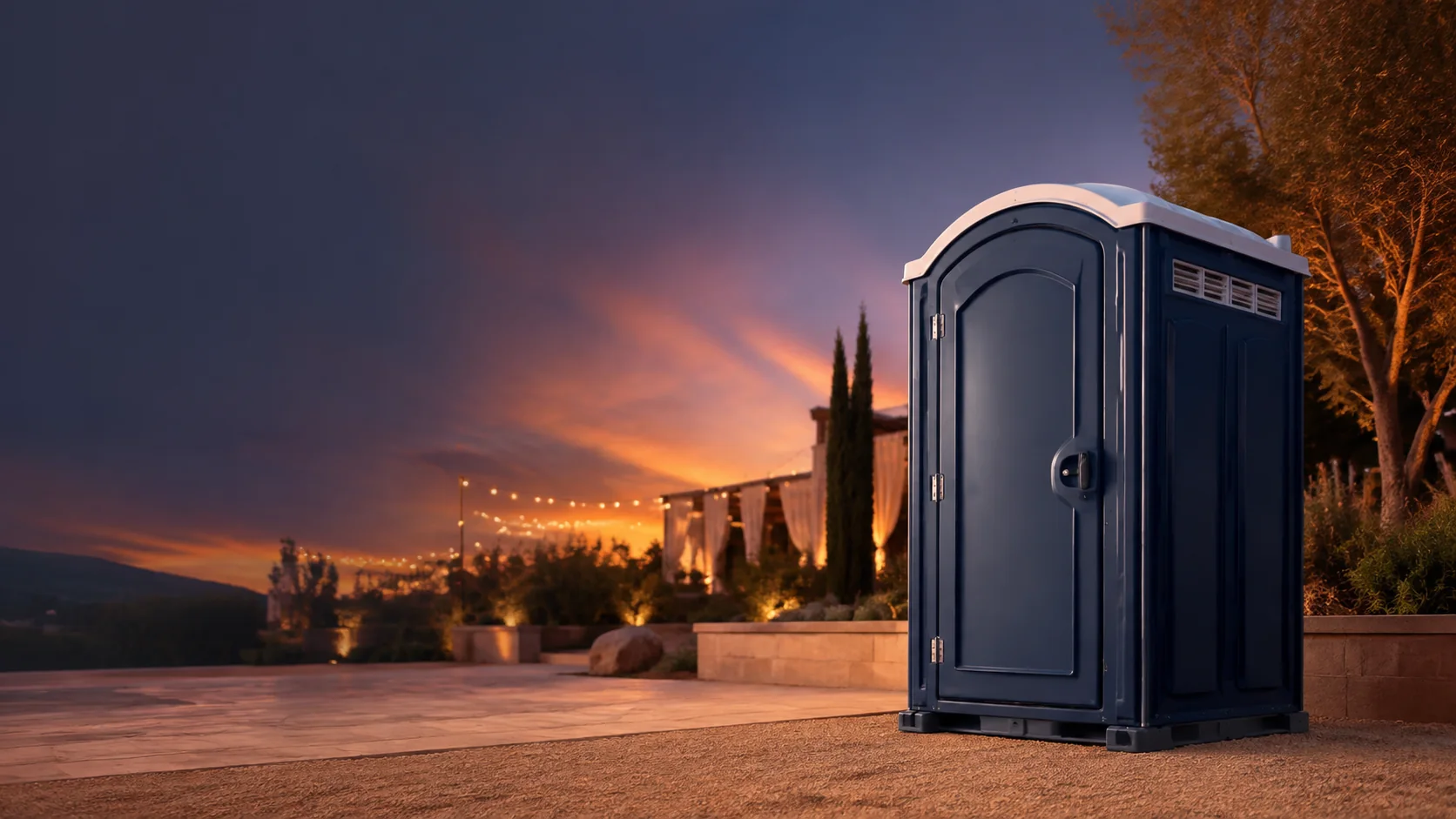 Portable restroom shown for rental planning in Everett, WA